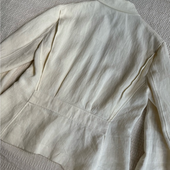 Vintage 90s Ralph Lauren Blue Label 100% White Linen Made in Italy Blazer Jacket - Picture 7 of 16